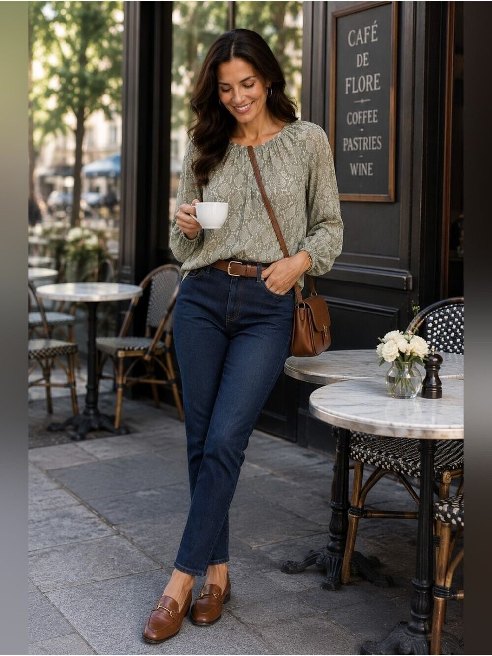 Joe's Jeans NWT Sage Snake Print Blouse Medium Quiet Luxury Career Chic